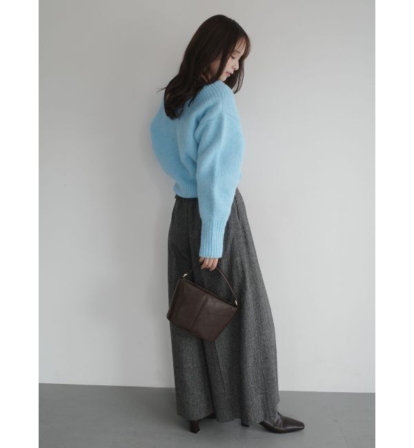 LAGUNAMOON「【WEB限定】Vネックカラーショートニットプルオーバー」|ニット・セーター|