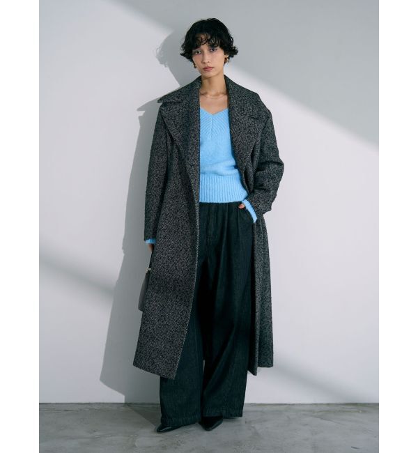 LAGUNAMOON「【WEB限定】Vネックカラーショートニットプルオーバー」|ニット・セーター|