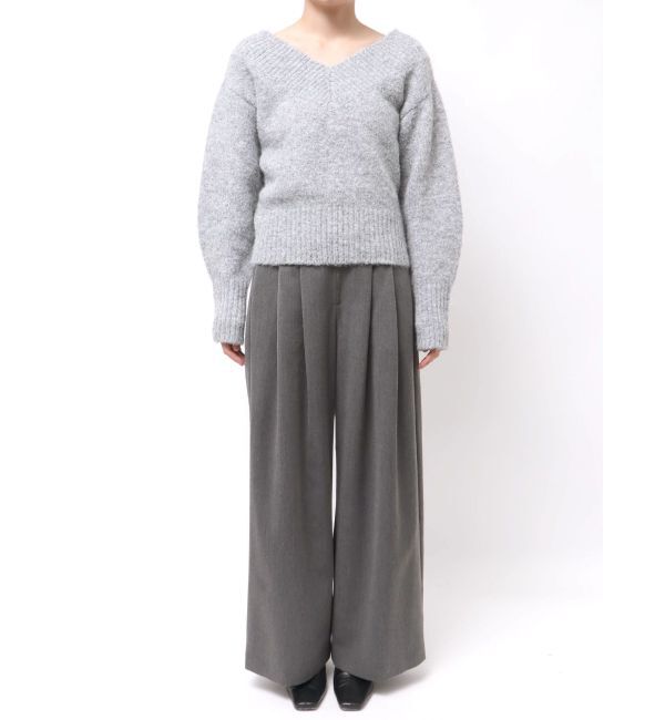 LAGUNAMOON「【WEB限定】Vネックカラーショートニットプルオーバー」|ニット・セーター|