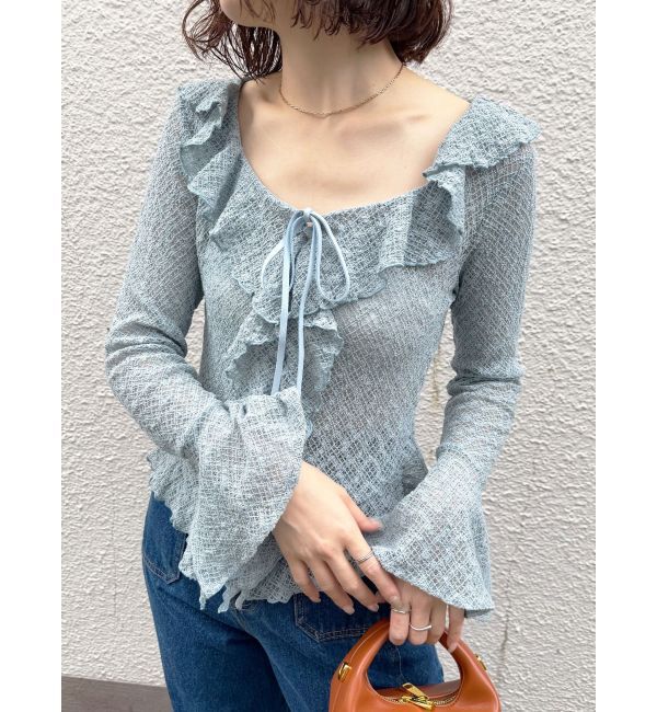 LAGUNAMOON「レースフリルデザインシャツ」|シャツ・ブラウス|