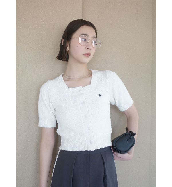 LAGUNAMOON「【POLO BCSコラボ】ブークレヤーンハーフスリーブコンパクトニットカーディガン」|ニット・セーター|