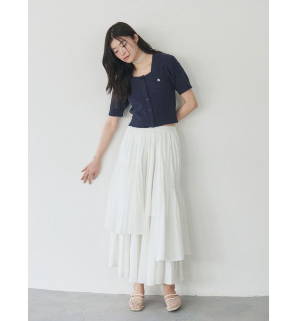 LAGUNAMOON「【POLO BCSコラボ】ブークレヤーンハーフスリーブコンパクトニットカーディガン」|ニット・セーター|