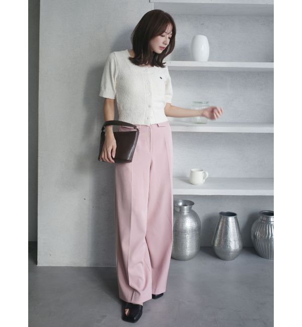 LAGUNAMOON「【POLO BCSコラボ】ブークレヤーンハーフスリーブコンパクトニットカーディガン」|ニット・セーター|