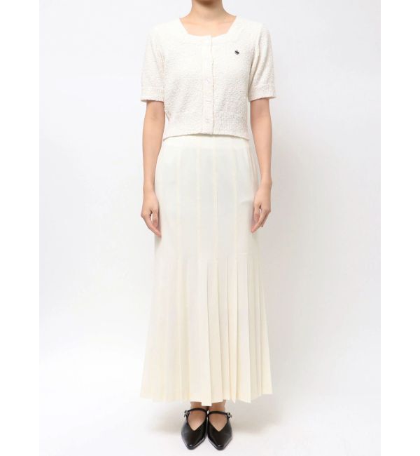 LAGUNAMOON「【POLO BCSコラボ】ブークレヤーンハーフスリーブコンパクトニットカーディガン」|ニット・セーター|