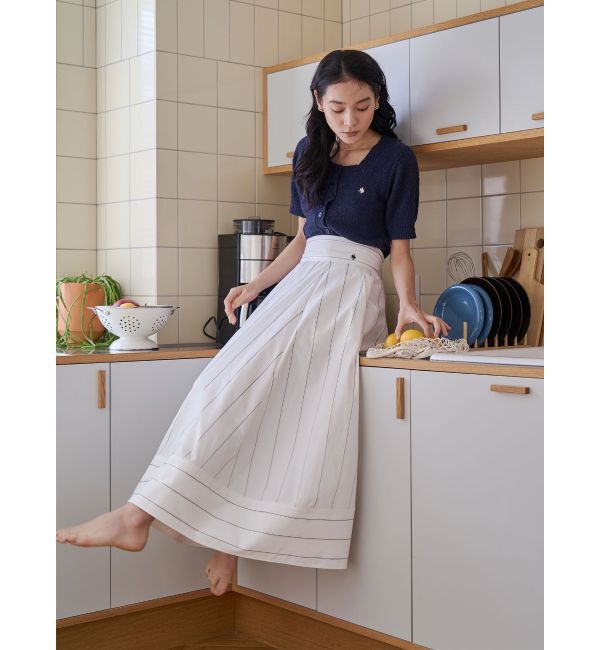 LAGUNAMOON「【POLO BCSコラボ】ブークレヤーンハーフスリーブコンパクトニットカーディガン」|ニット・セーター|