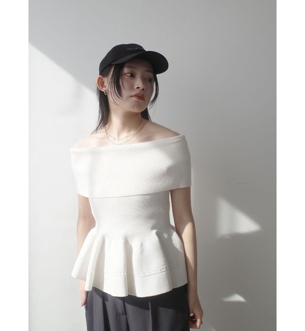 LAGUNAMOON「ペプラムオフショルニットプルオーバー」|ニット・セーター|