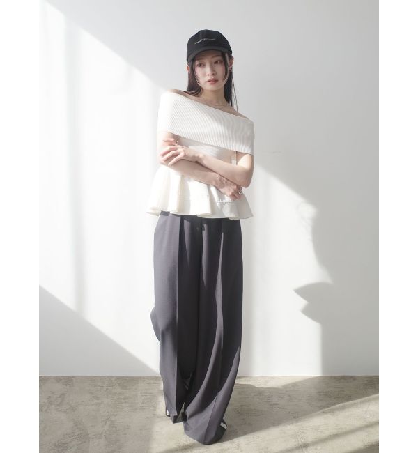 LAGUNAMOON「ペプラムオフショルニットプルオーバー」|ニット・セーター|