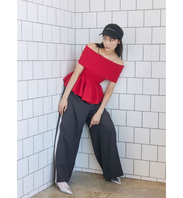 LAGUNAMOON「ペプラムオフショルニットプルオーバー」|ニット・セーター|