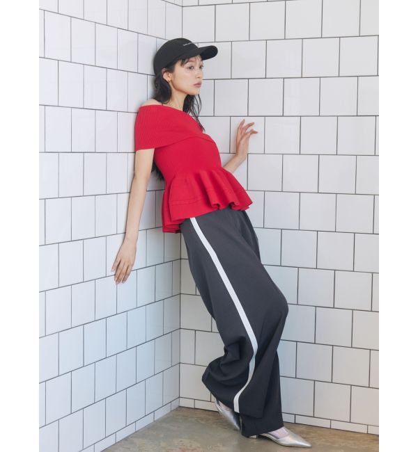 LAGUNAMOON「ペプラムオフショルニットプルオーバー」|ニット・セーター|