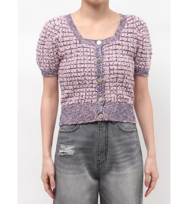 LAGUNAMOON「ツイードニットカーディガン」|カーディガン|