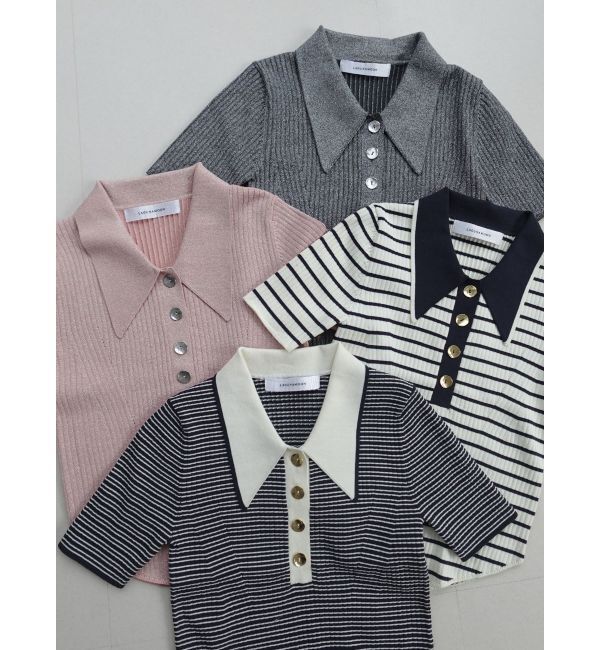 LAGUNAMOON「カラーネックラインニットプルオーバー」|ニット・セーター|