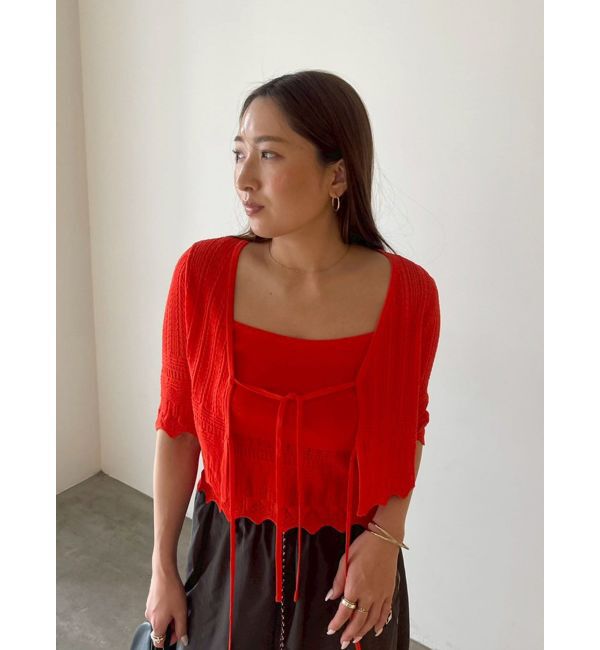 LAGUNAMOON「スカラップヘムレースニットアンサンブル」|ニット・セーター|