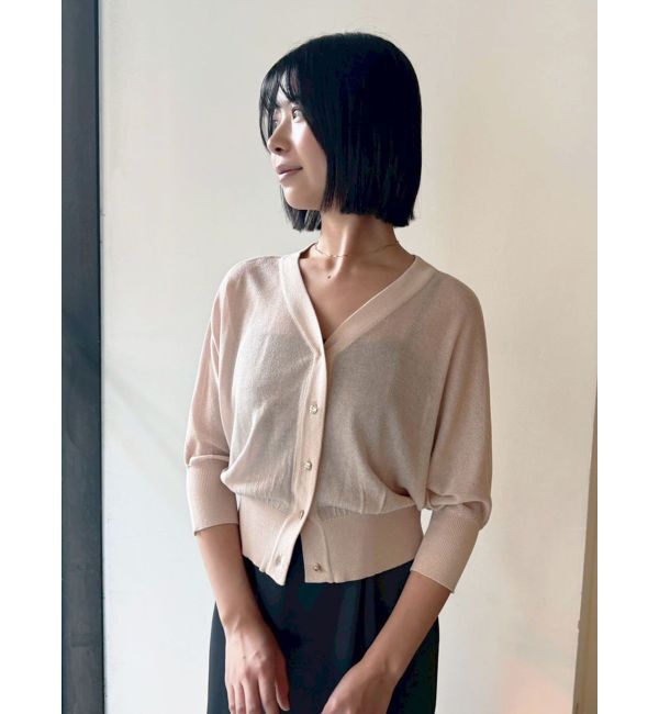LAGUNAMOON「2WAYラメシアーニットカーディガン」|カーディガン|