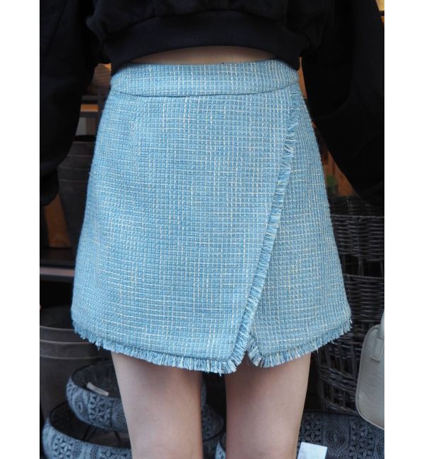 EVRIS「ツイードミニスカート【セットアップ着用可能】」|スカート|ブルー