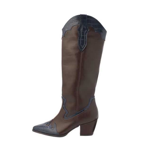 EVRIS「エッジデザインウエスタンブーツ」|ロングブーツ|