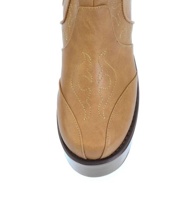 EVRIS「ウエスタンデザインプラットフォームブーツ」|ショートブーツ|