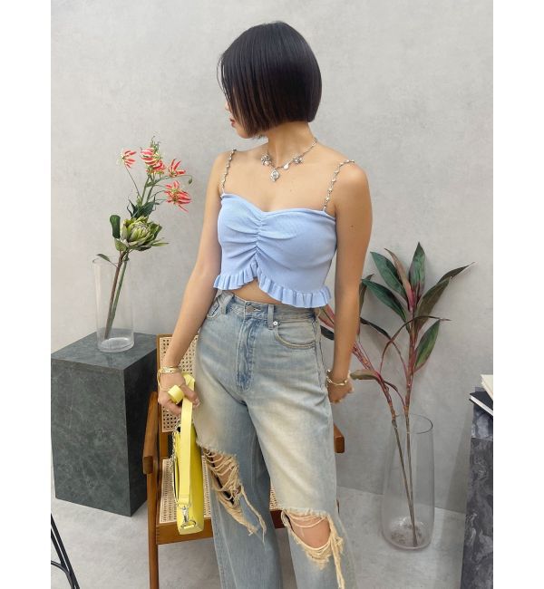 EVRIS「グランジダメージワイドデニムパンツ」|デニム|