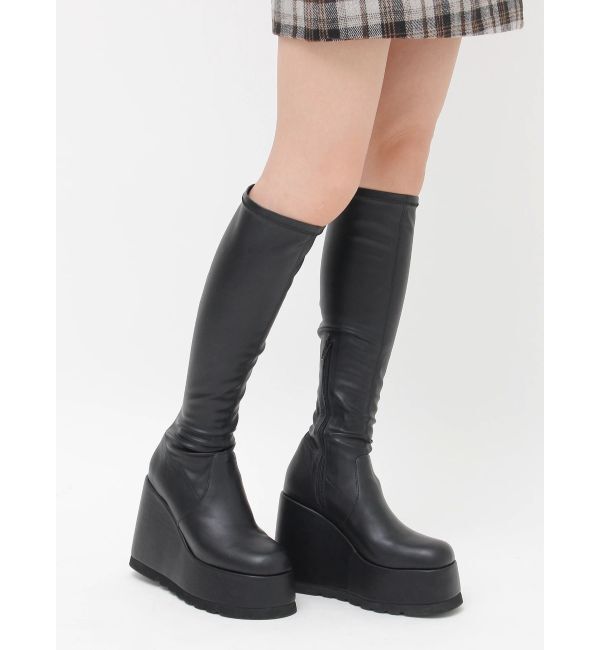 EVRIS「【秒盛れブーツ】ロングチャンキーヒールブーツ」|ロングブーツ|