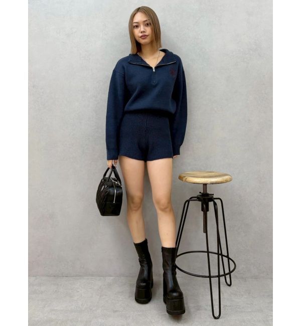 EVRIS「ワンポイントロゴニットロンパース」|オールインワン|