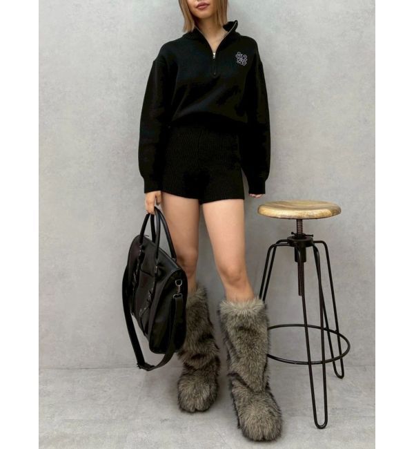 EVRIS「ワンポイントロゴニットロンパース」|オールインワン|