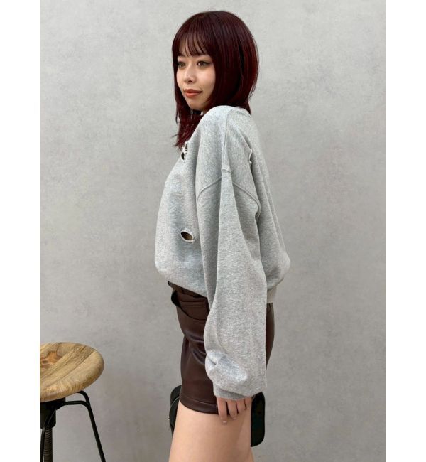 EVRIS「ピグメントダメージスウェットトップス」|スウェット・ジャージ|