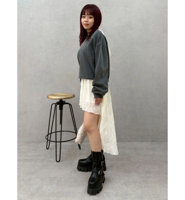 EVRIS「ピグメントダメージスウェットトップス」|スウェット・ジャージ|