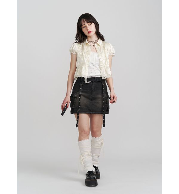 jouetie「サテンギャザーブラウス」|シャツ・ブラウス|