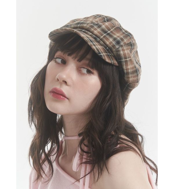 jouetie「チェックパターンビッグキャスケット」|キャップ・キャスケット|