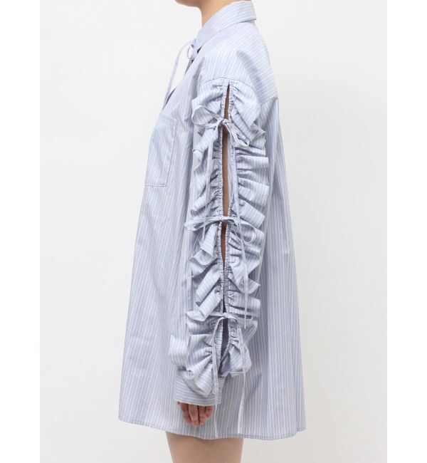 jouetie「ショルダーフリルリボンタイBIGシャツ」|シャツ・ブラウス|