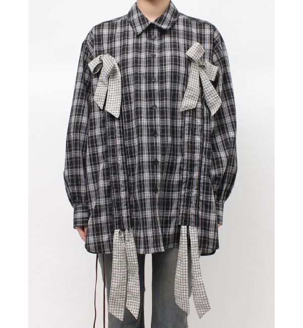 jouetie「ギャザーリボンルーズシャツ」|シャツ・ブラウス|