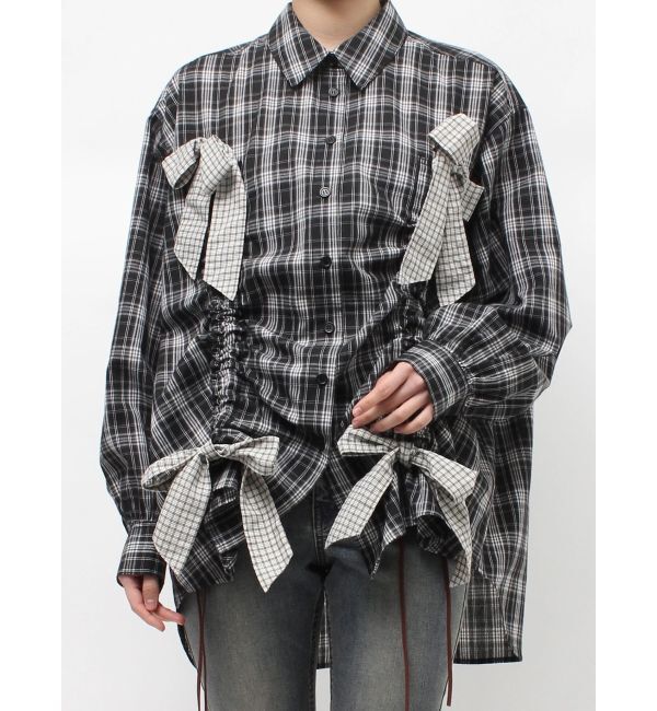 jouetie「ギャザーリボンルーズシャツ」|シャツ・ブラウス|