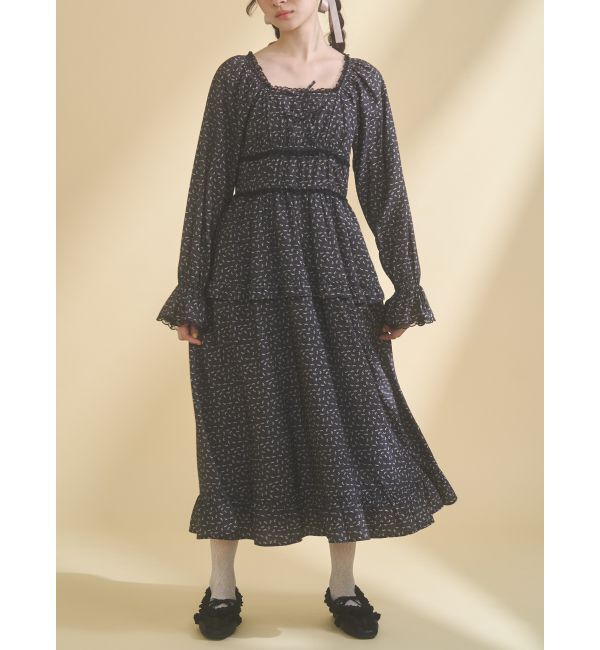 merry jenny「petit flower ribbonワンピース」|ワンピース|ブラック