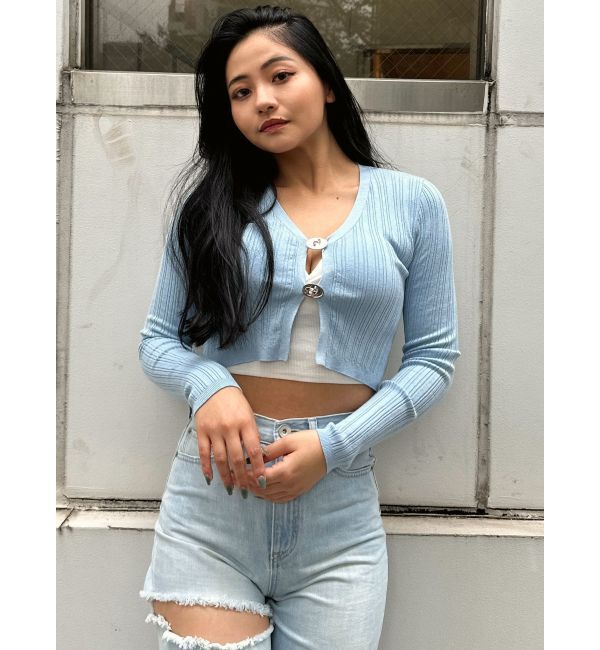 GYDA「GDチャームニットカーディガン」|カーディガン|