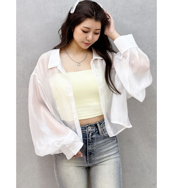 GYDA「SHEERショートシャツ」|シャツ・ブラウス|