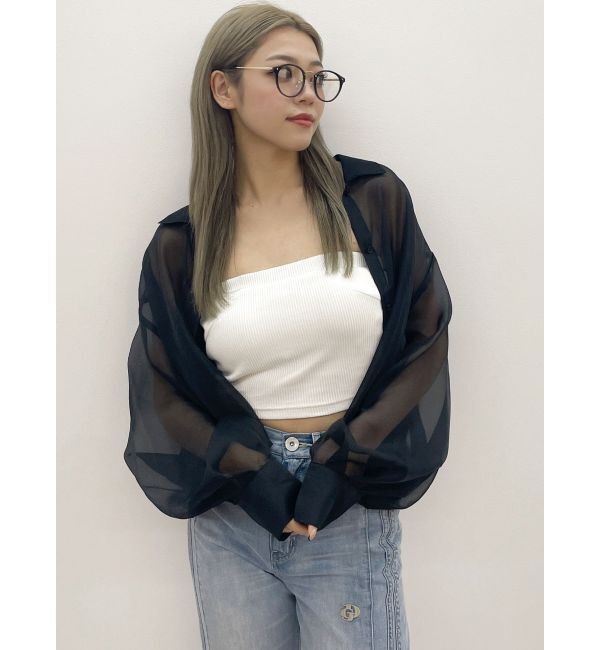 GYDA「SHEERショートシャツ」|シャツ・ブラウス|