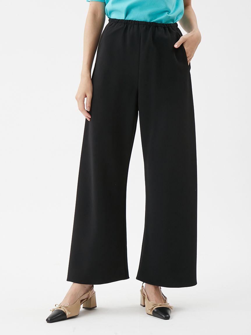 Mila Owen「ウエストゴムイージーワイドパンツ」|チノ|BLK