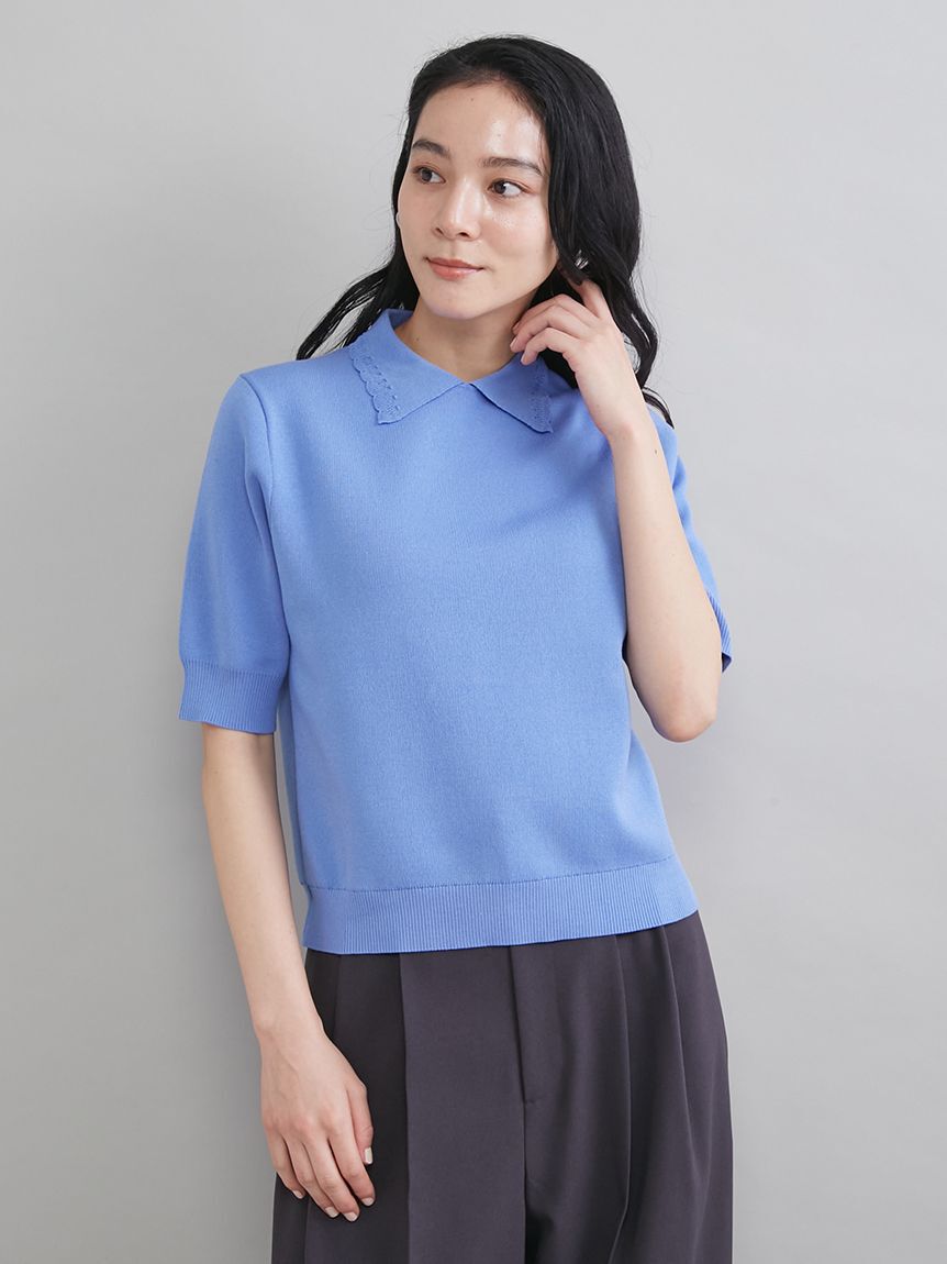 Mila Owen「スカラップレース衿ニットプルオーバー」|ニット・セーター|