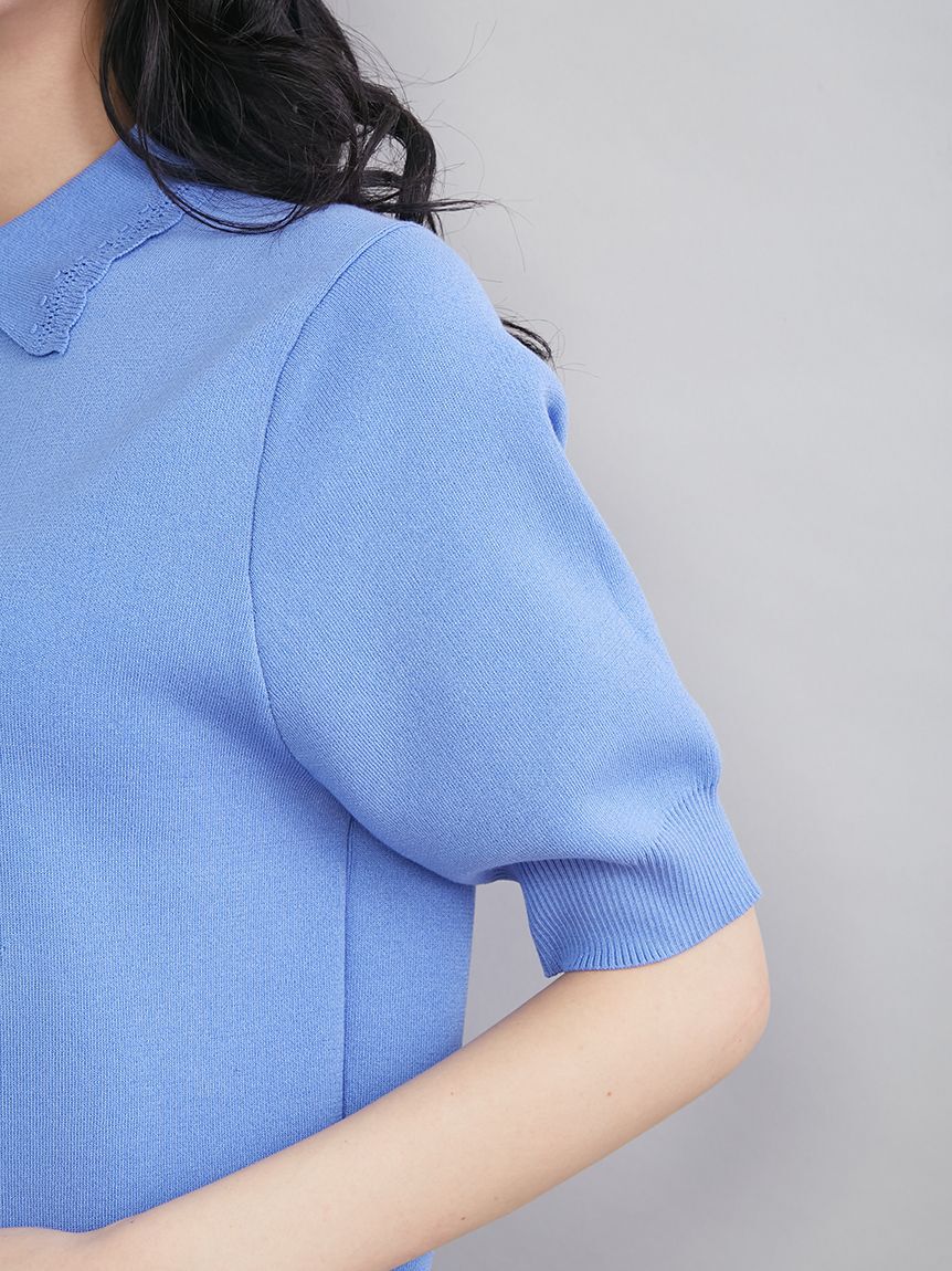 Mila Owen「スカラップレース衿ニットプルオーバー」|ニット・セーター|