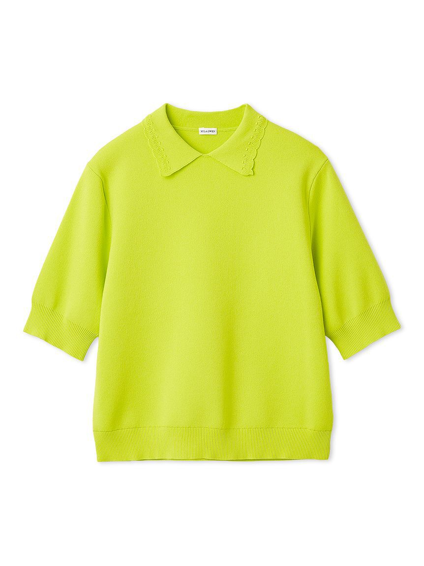 Mila Owen「スカラップレース衿ニットプルオーバー」|ニット・セーター|