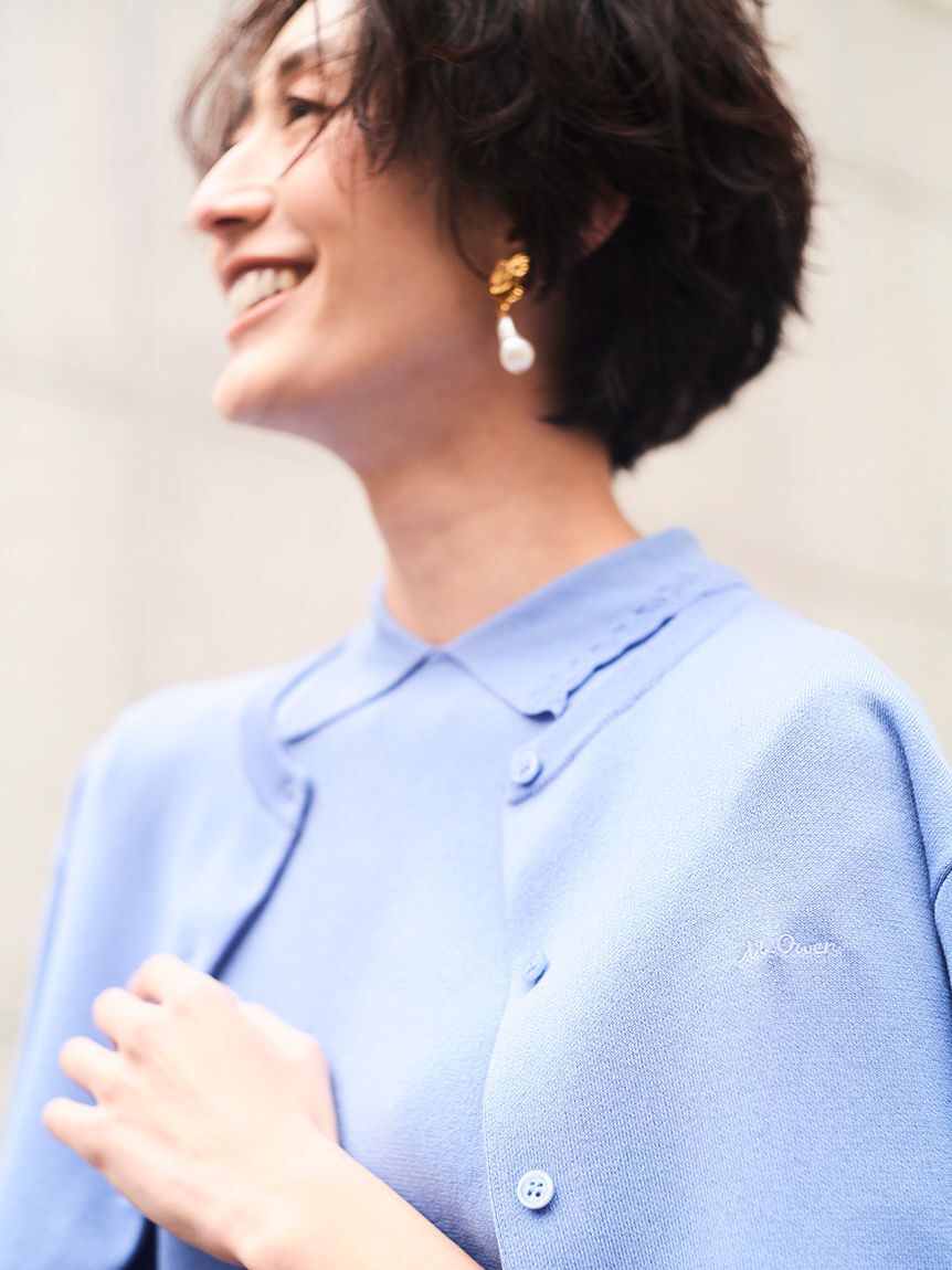 Mila Owen「スカラップレース衿ニットプルオーバー」|ニット・セーター|