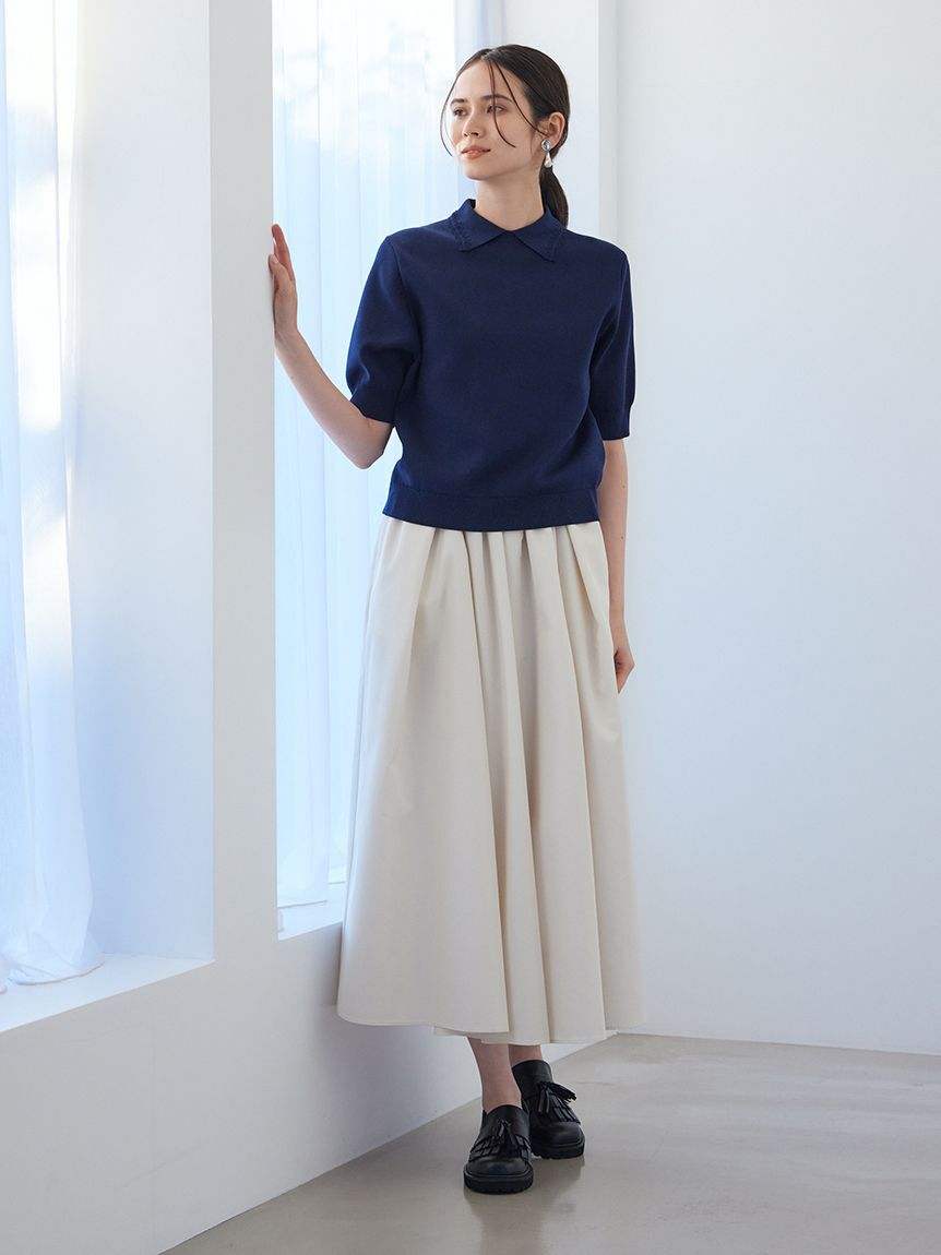 Mila Owen「スカラップレース衿ニットプルオーバー」|ニット・セーター|