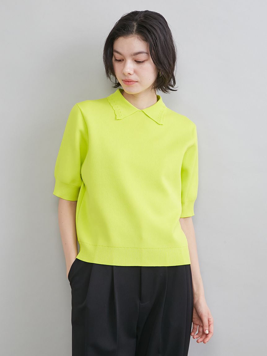 Mila Owen「スカラップレース衿ニットプルオーバー」|ニット・セーター|