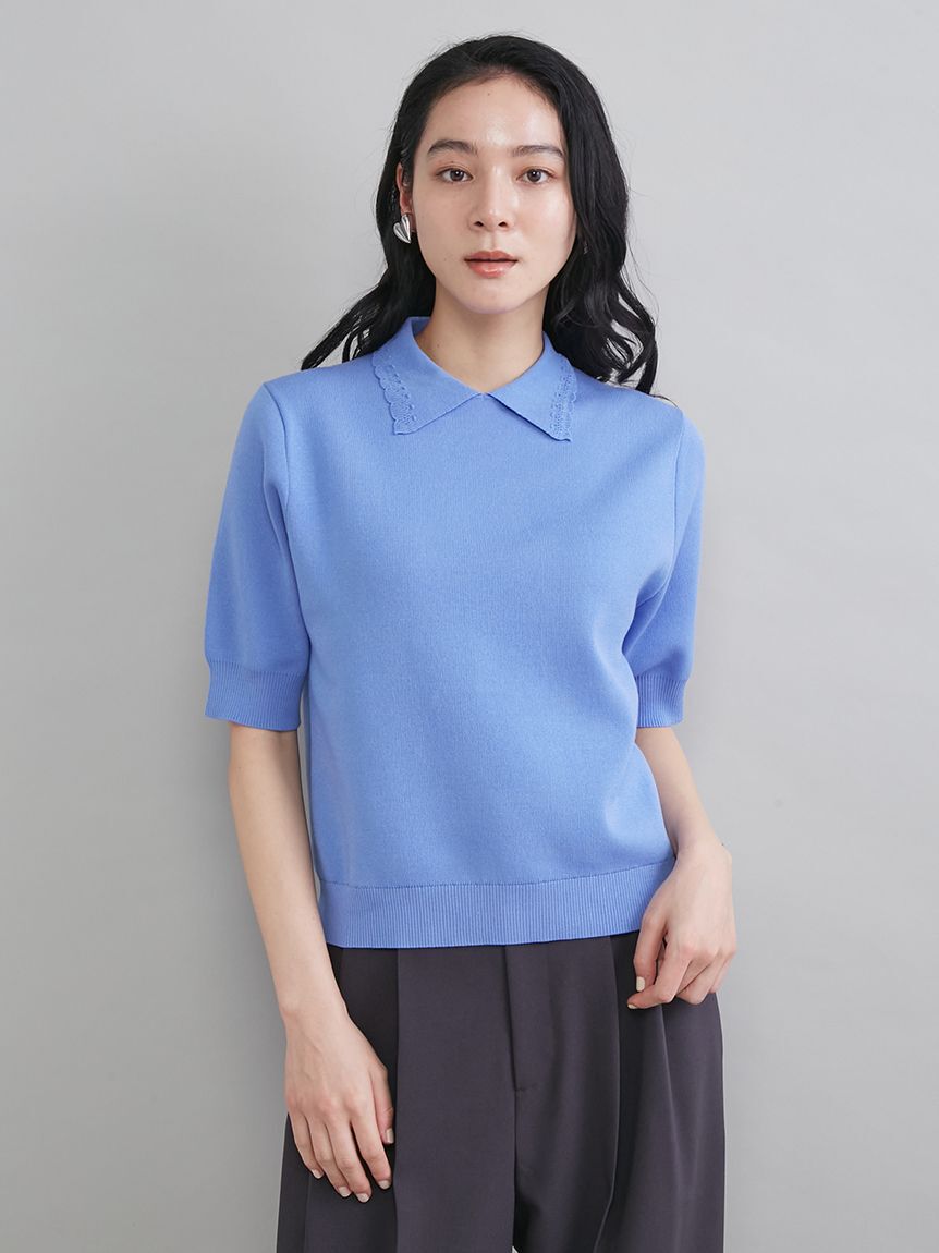 Mila Owen「スカラップレース衿ニットプルオーバー」|ニット・セーター|