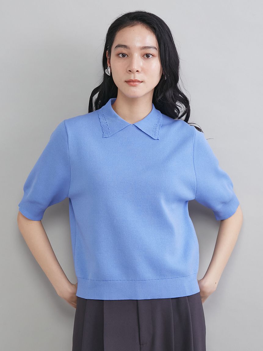 Mila Owen「スカラップレース衿ニットプルオーバー」|ニット・セーター|BLU