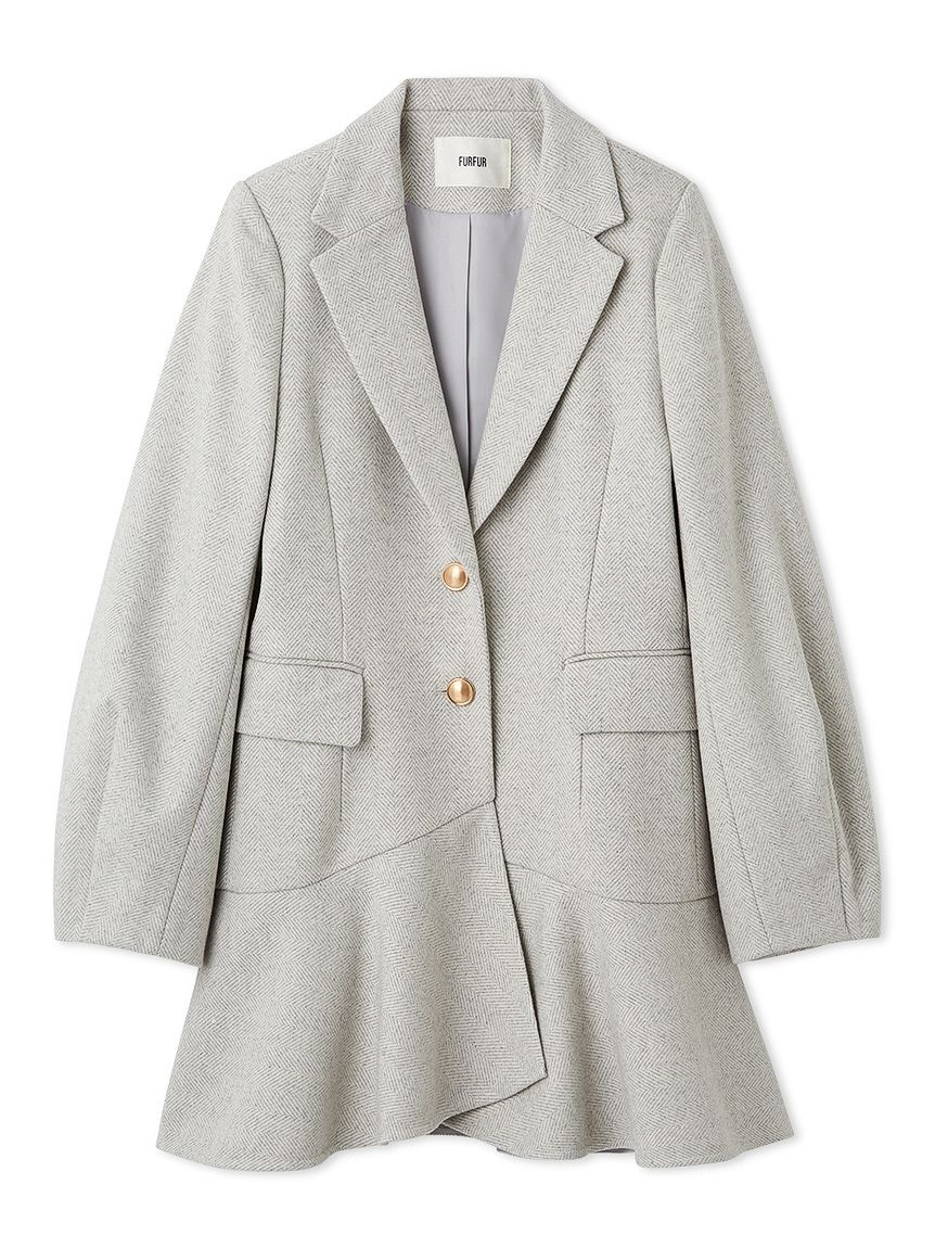 FURFUR「ツイードフレアドレスコート」|チェスターコート|