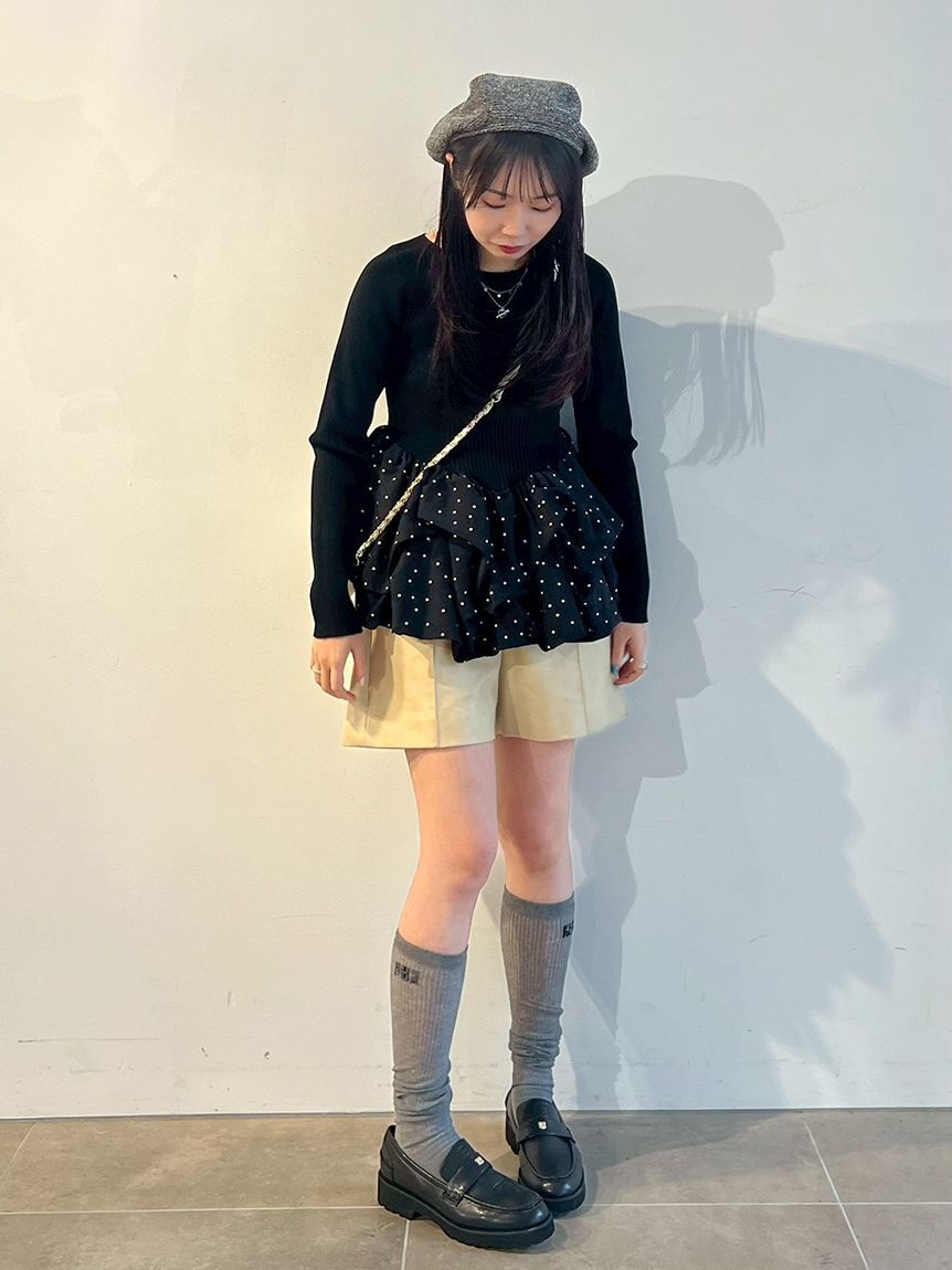 FURFUR「レザーライクショートパンツ」|デニム|