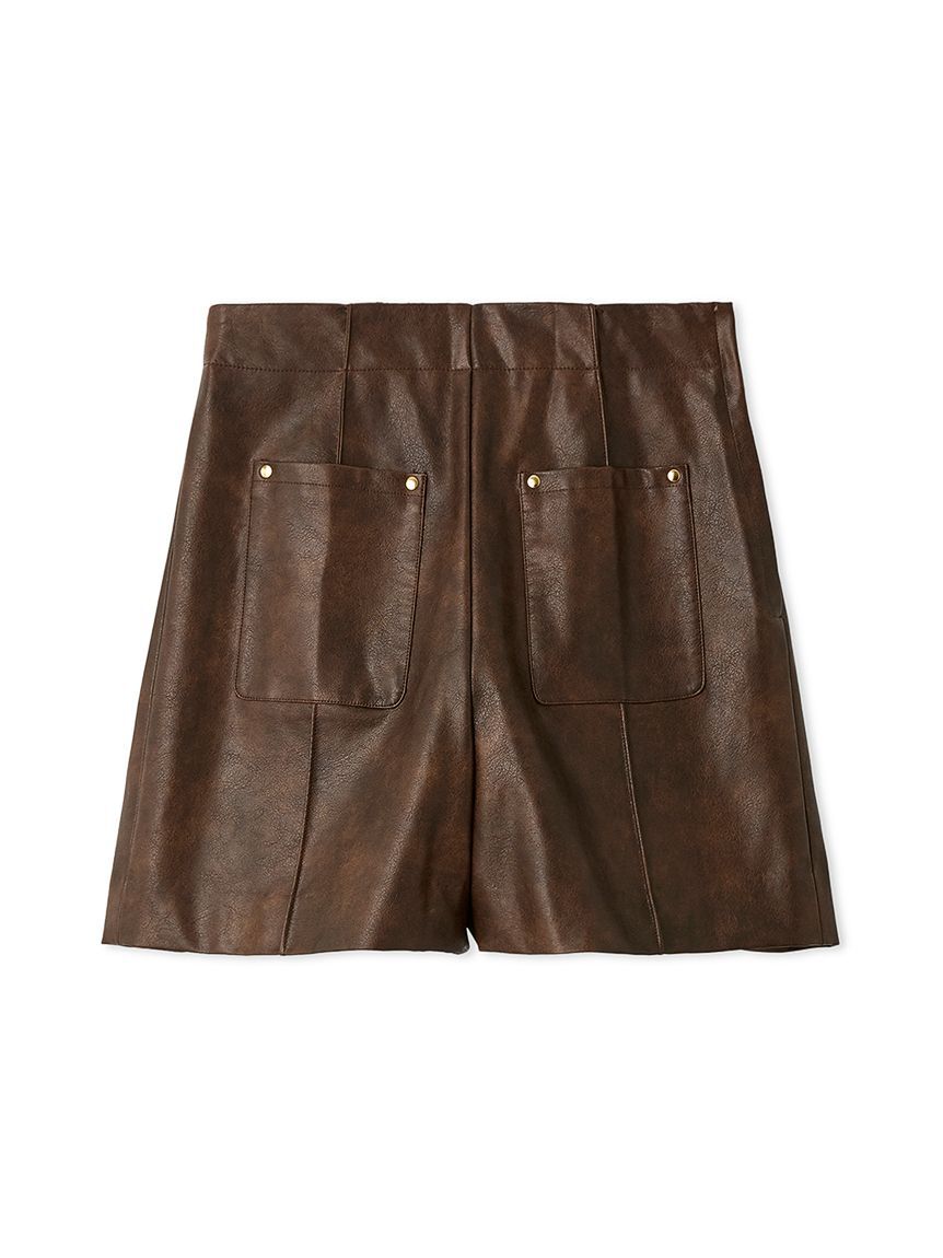 FURFUR「レザーライクショートパンツ」|デニム|