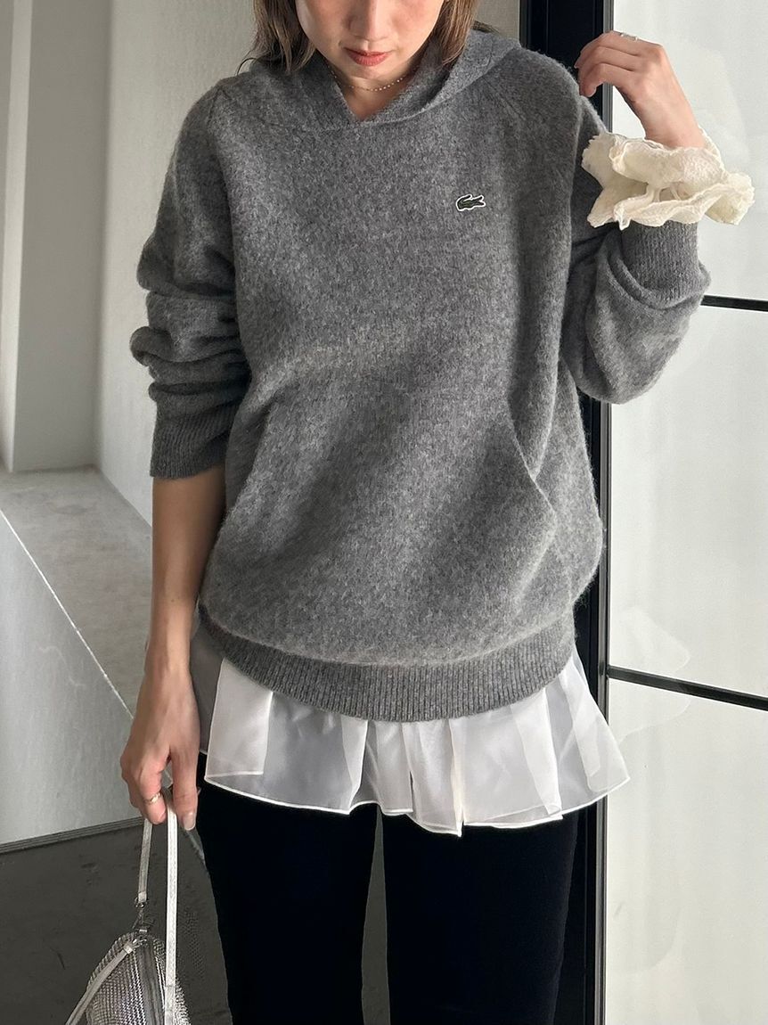 SNIDEL「LACOSTE/ニットフーディー」|ニット・セーター|