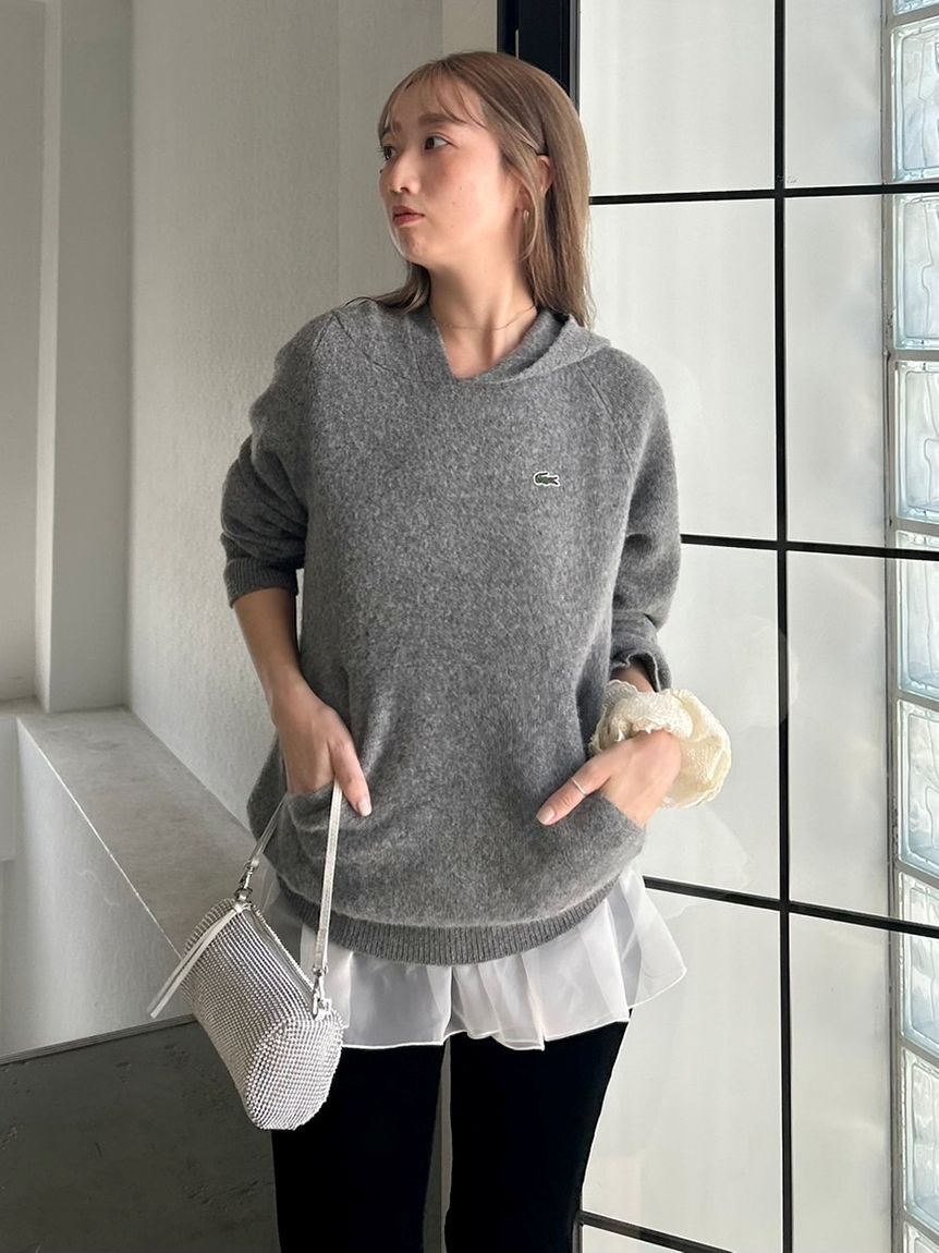 SNIDEL「LACOSTE/ニットフーディー」|ニット・セーター|