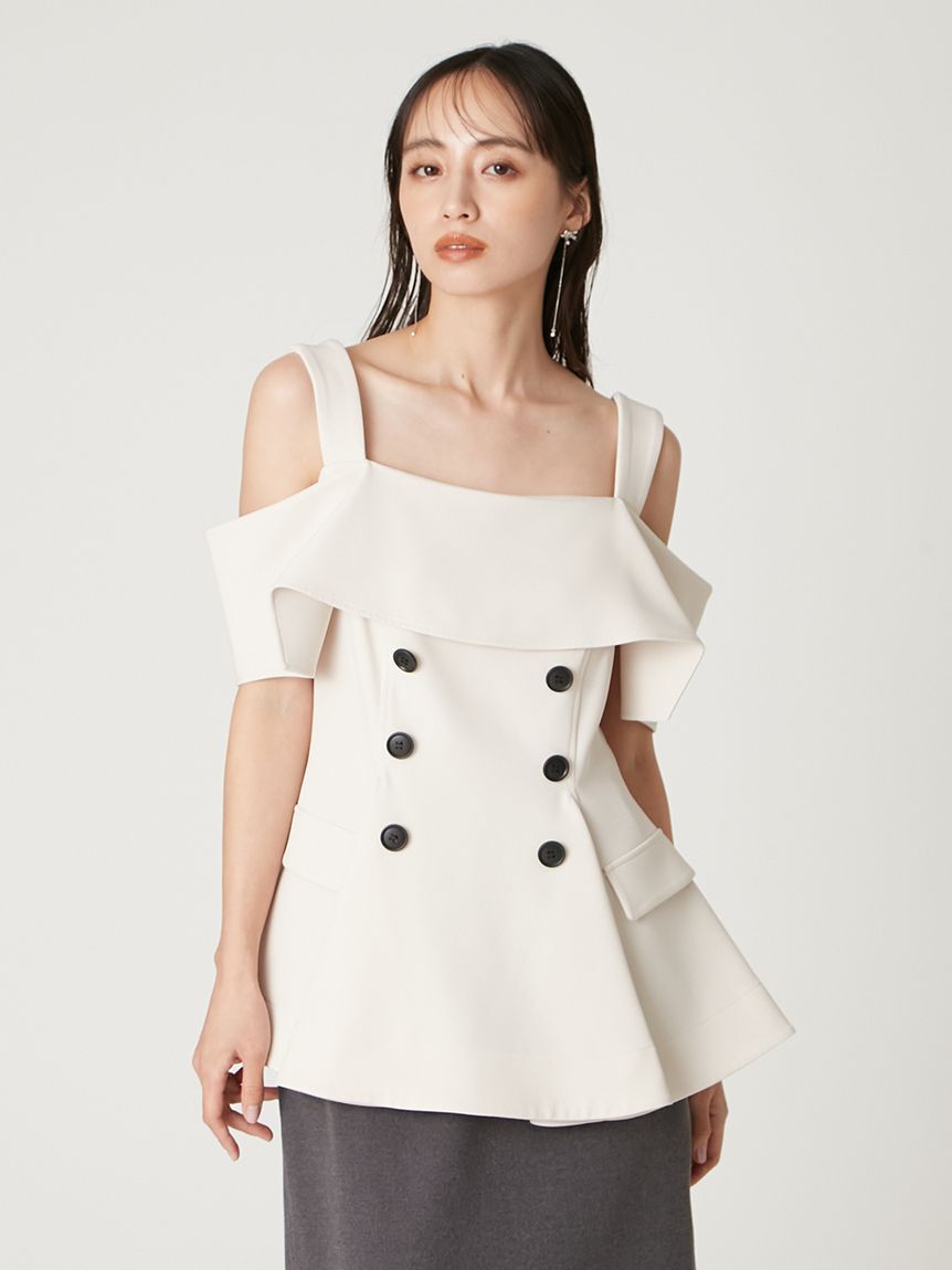 FRAY I.D「オフショルペプラムトップス」|Tシャツ・カットソー|